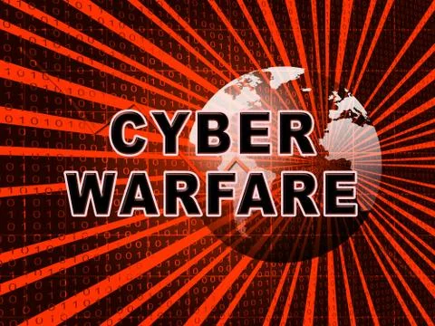 Cyber Warfare Hacking Attack Threat 3d Illustration Illustrazione stock