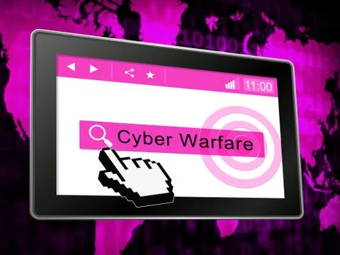 Cyber Warfare Hacking Attack Threat 3d Illustration イラスト素材