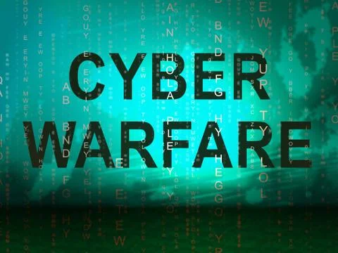 Cyber Warfare Hacking Attack Threat 2d Illustration Illustrazione stock
