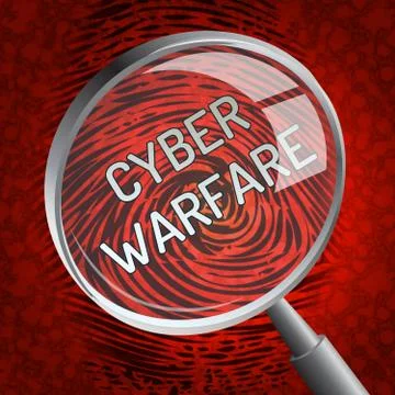 Cyber Warfare Hacking Attack Threat 3d Rendering Illustrazione stock