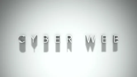 Cyber web 3D title animation with shadows on a white background 動画素材 297515617