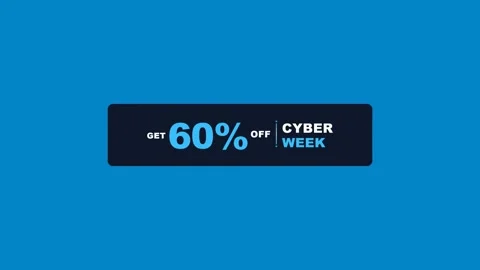 Cyber Week 60% Off Animated Promo Sale Badge 4K Motion Graphic 库存影片 345597529