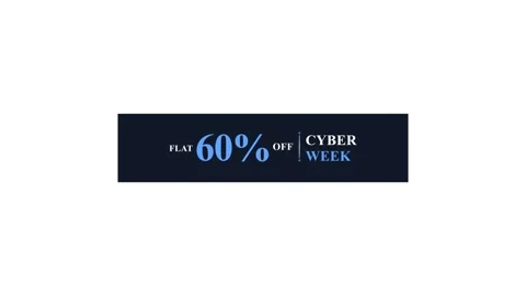Cyber Week 60% Off Animated Promo Sale Badge 4K Motion Graphic 库存影片 345597712