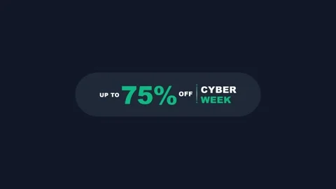 Cyber Week 75% Off Animated Promo Sale Badge 4K Motion Graphic 库存影片 345597739