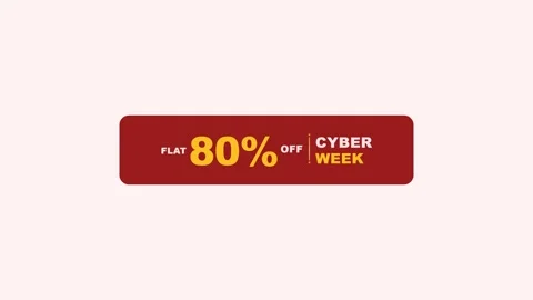 Cyber Week 80% Off Animated Promo Sale Badge 4K Motion Graphic 库存影片 345597718