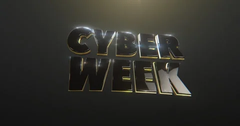 Cyber Week Title in a 3D animation Stock Footage 251446126