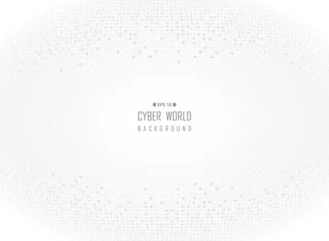 Cyber world of gray digital white background. Stock-Illustration