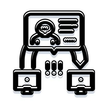 Cyberattack compromising network data and user security イラスト素材
