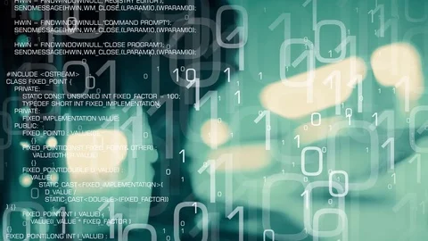 Cyberattack concept, cyber crime background, future of technology Video stock 74689880