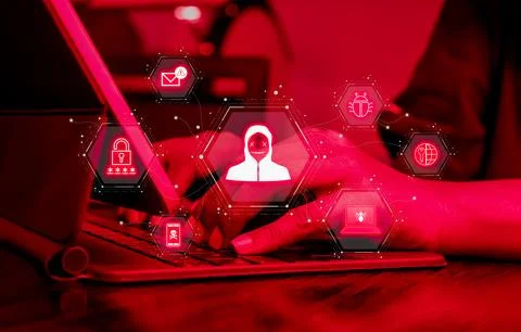 Cyberattack, cybercrime, data system hacking and fraud and security attack .. Stock Photos