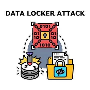 Cyberattack encrypting data on secure computer systems Stock-Illustration