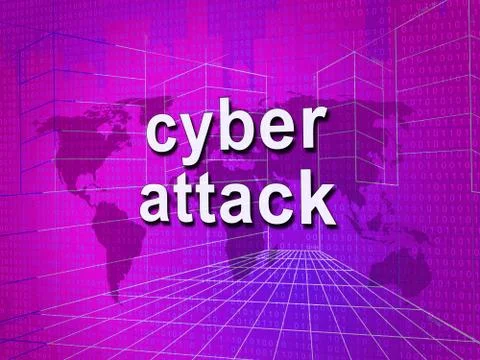 Cyberattack Malicious Cyber Hack Attack 3d Illustration Stock Illustration