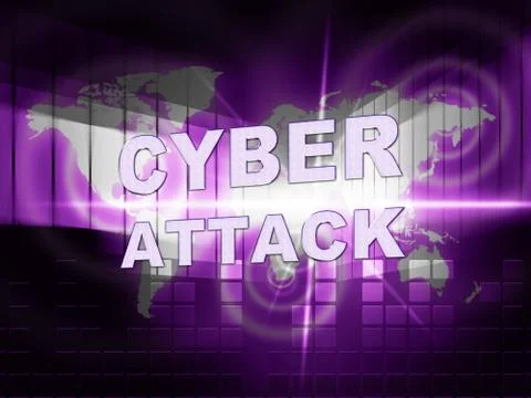Cyberattack Malicious Cyber Hack Attack 3d Illustration Illustrazione stock