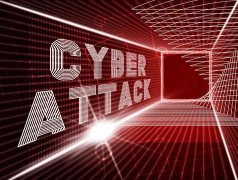 Cyberattack Malicious Cyber Hack Attack 3d Illustration Illustrazione stock