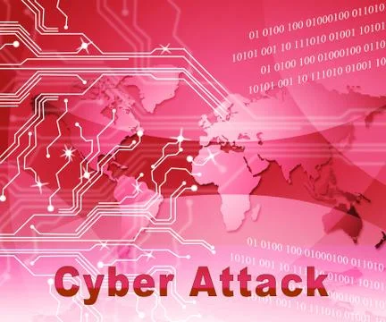 Cyberattack Malicious Cyber Hack Attack 2d Illustration Illustrazione stock