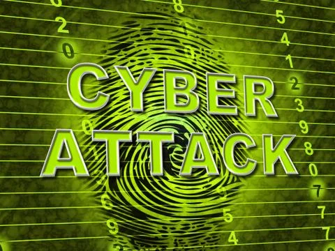 Cyberattack Malicious Cyber Hack Attack 3d Illustration Illustrazione stock