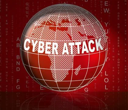 Cyberattack Malicious Cyber Hack Attack 3d Illustration Illustrazione stock