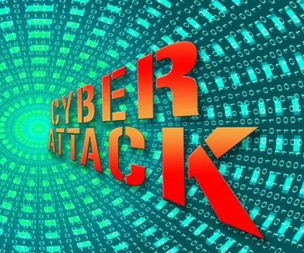 Cyberattack Malicious Cyber Hack Attack 3d Illustration Stock Illustration