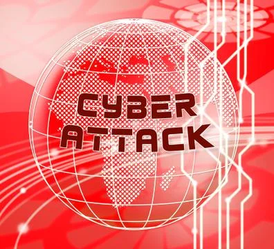 Cyberattack Malicious Cyber Hack Attack 3d Illustration Stock Illustration