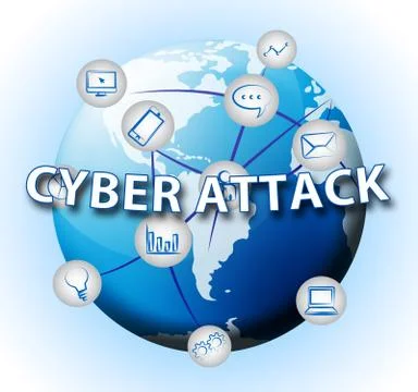 Cyberattack Malicious Cyber Hack Attack 3d Illustration Stock Illustration
