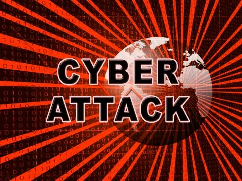 Cyberattack Malicious Cyber Hack Attack 3d Illustration Stock Illustration