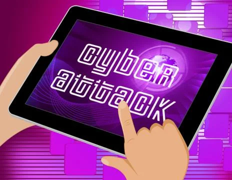 Cyberattack Malicious Cyber Hack Attack 3d Illustration Stock Illustration