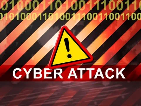Cyberattack Malicious Cyber Hack Attack 2d Illustration Stock Illustration