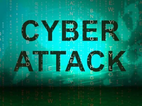 Cyberattack Malicious Cyber Hack Attack 2d Illustration Illustrazione stock