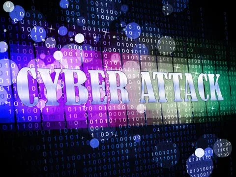 Cyberattack Malicious Cyber Hack Attack 3d Illustration Illustrazione stock