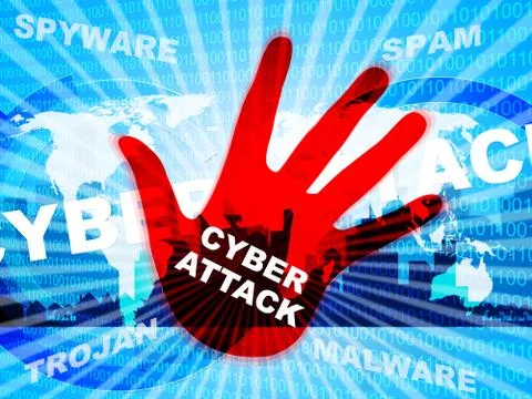 Cyberattack Malicious Cyber Hack Attack 2d Illustration イラスト素材