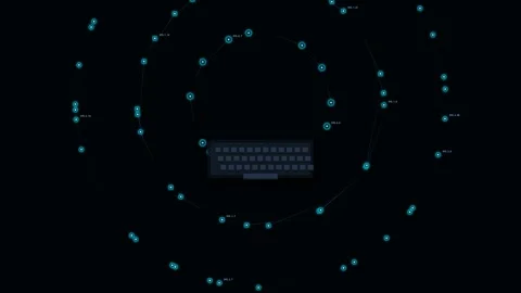 Cyberattack Malware Virus Monster Keyboard Data Injection Animation Stock-Footage 342697222