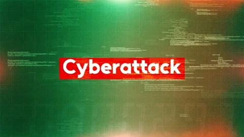 Cyberattack word in hacking and cybersecurity Video stock 318784003