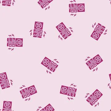 Cyberbullying definition glyph seamless pattern Stock Illustration
