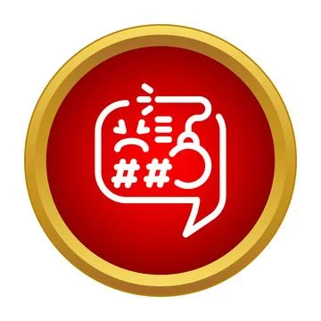 Cyberbullying internet hate speech communication icon concept Stock Illustration