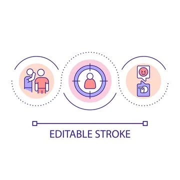 Cyberbullying loop concept icon 스톡 일러스트