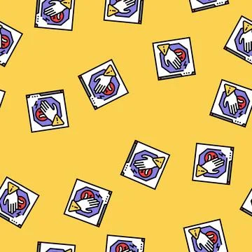 Cyberbullying prevention vector seamless pattern Stock Illustration