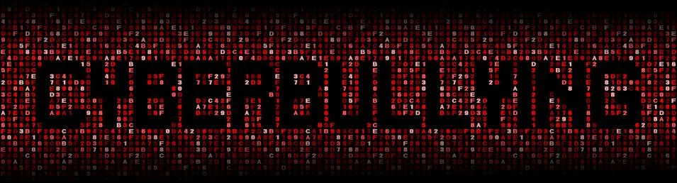 Cyberbullying text on hex code illustration Stock Illustration