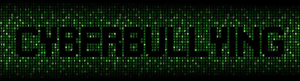 Cyberbullying text on hex code illustration Stock-Illustration