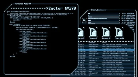 Cybercrime, hacking and technology concept - male hacker with access denied Stock Footage