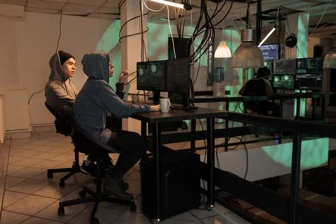 Cybercrime, internet thieves hacking computer system, stealing finances Stock Photos