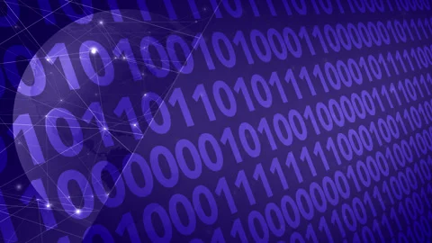 Cybercrime lines of binary code background showcasing threat of ai cyber Stock Footage 260468711