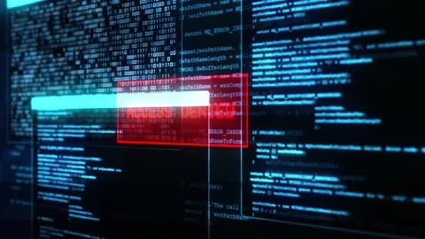Cybercrime technology hacking of computer system virus cyber attack Loop Stock Footage 158070387