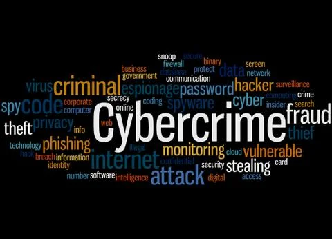 Cybercrime, word cloud concept 스톡 일러스트