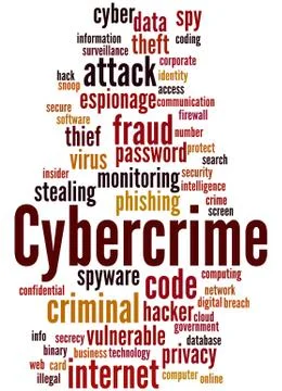 Cybercrime, word cloud concept Stock Illustration