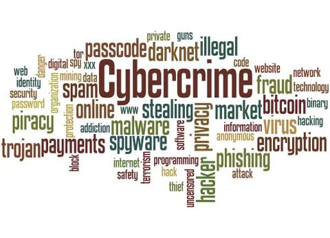 Cybercrime word cloud concept 스톡 일러스트