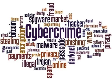 Cybercrime word cloud concept 스톡 일러스트