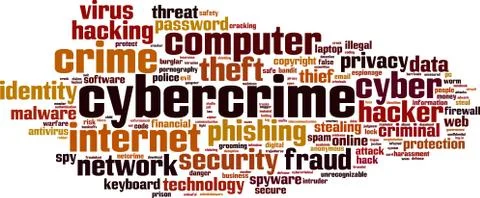 Cybercrime word cloud Illustrazione stock