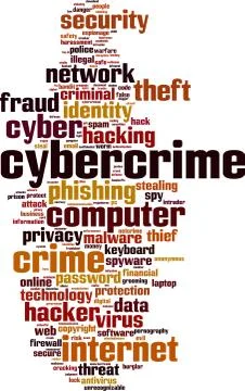 Cybercrime word cloud Illustrazione stock
