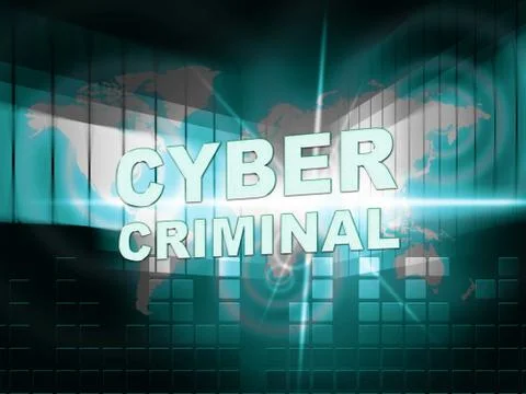 Cybercriminal Internet Hack Or Breach 3d Illustration Illustrazione stock