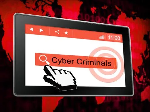 Cybercriminal Internet Hack Or Breach 3d Illustration Stock Illustration